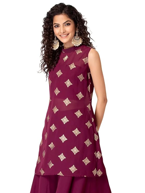 Indya Women's Georgette Regular Kurta