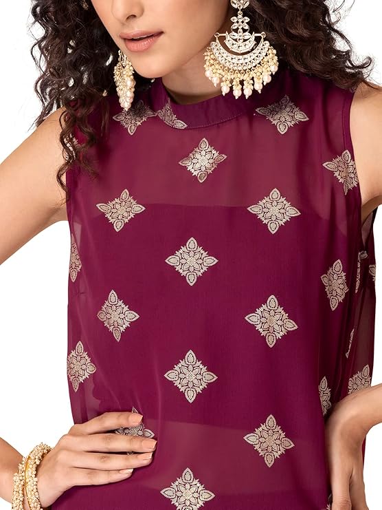 Indya Women's Georgette Regular Kurta