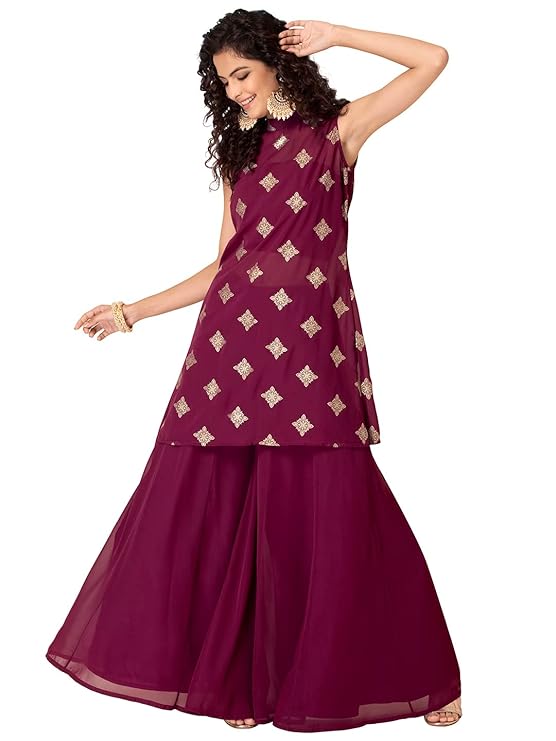 Indya Women's Georgette Regular Kurta