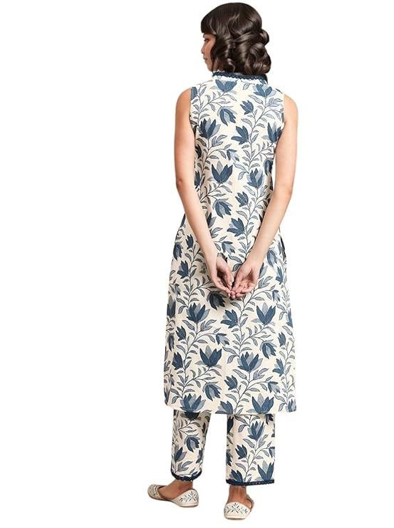rytras Women's Cotton Printed Straight Kurta With Pant Set