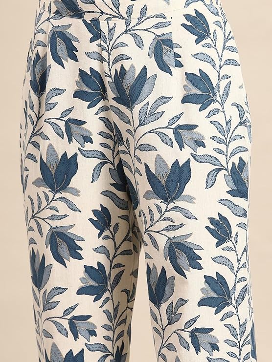 rytras Women's Cotton Printed Straight Kurta With Pant Set