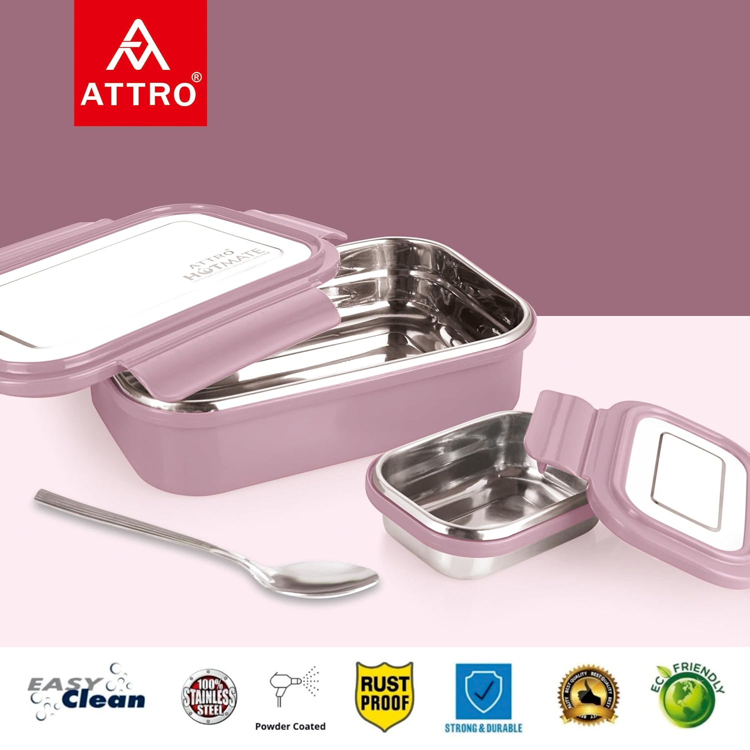 Attro Hotmate Kids Lunch Box – Leak-Proof Steel Tiffin 2025