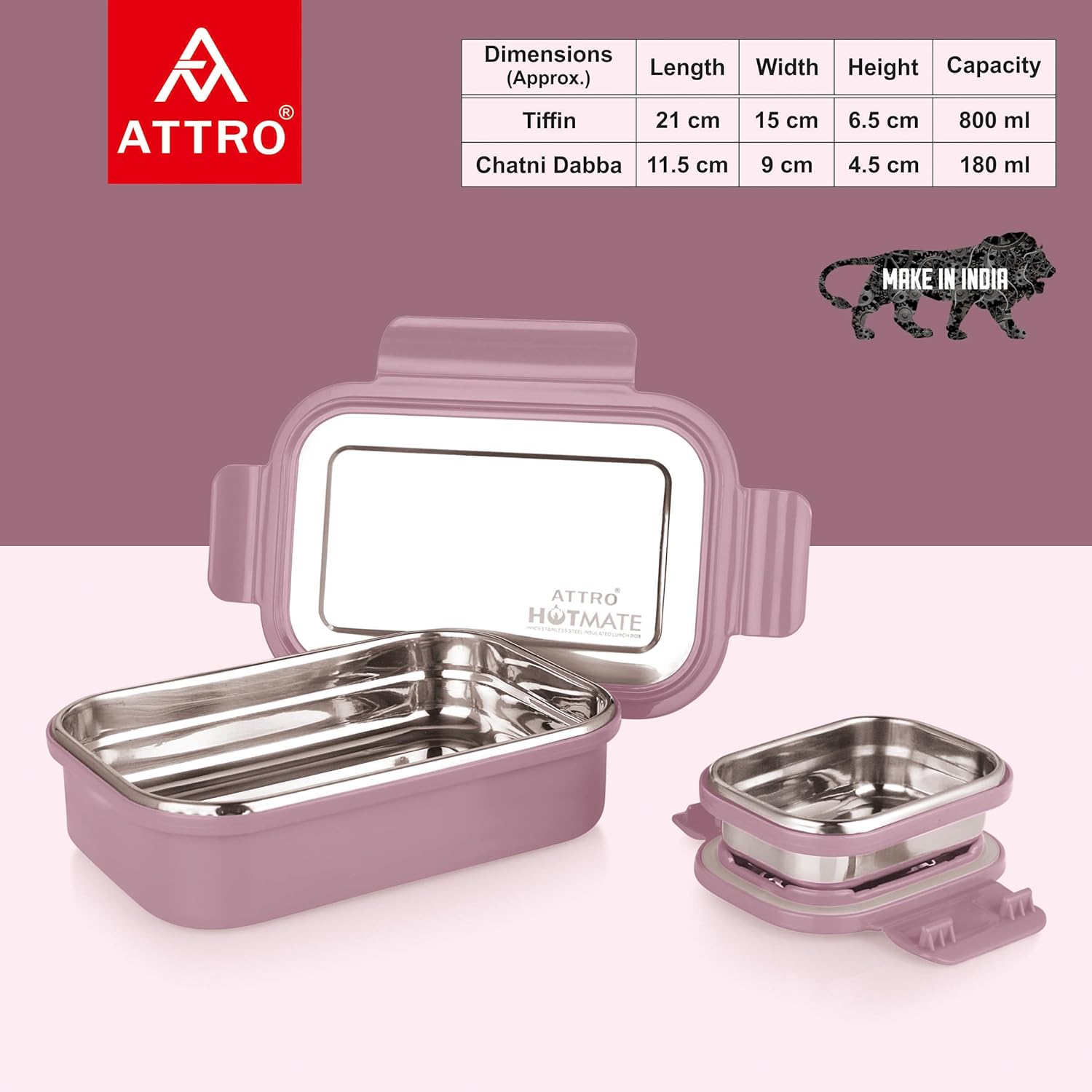 Attro Hotmate Kids Lunch Box – Leak-Proof Steel Tiffin 2025