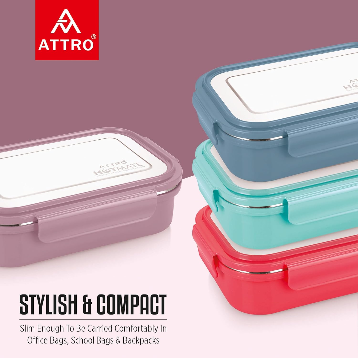 Attro Hotmate Kids Lunch Box – Leak-Proof Steel Tiffin 2025