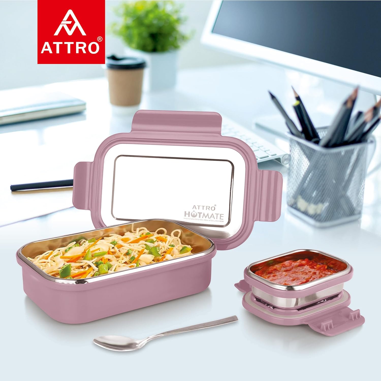Attro Hotmate Kids Lunch Box – Leak-Proof Steel Tiffin 2025