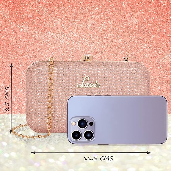 Lavie Women's Sparkle Framed Clutch | Ladies Purse Handbag