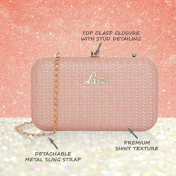 Lavie Women's Sparkle Framed Clutch | Ladies Purse Handbag