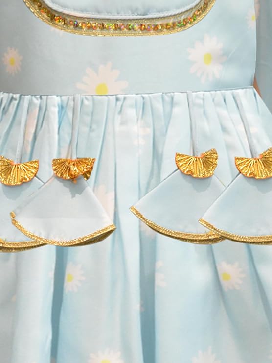 A.T.U.N. Girls Poly Silk Floral Sharara Set | Traditional Ethnic Wear for Festivals & Special Occasions