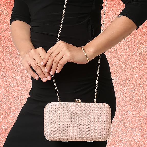 Lavie Women's Sparkle Framed Clutch | Ladies Purse Handbag